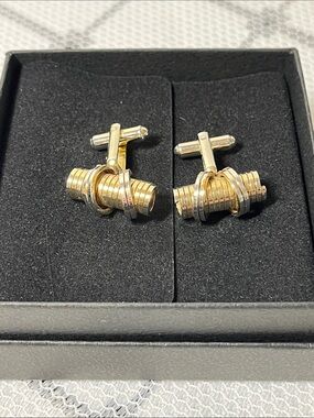 Vintage Gold-Tone Men's Rotating Bar Cufflinks